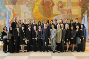 Secretary-General Ban Ki-moon with Youth Delegates